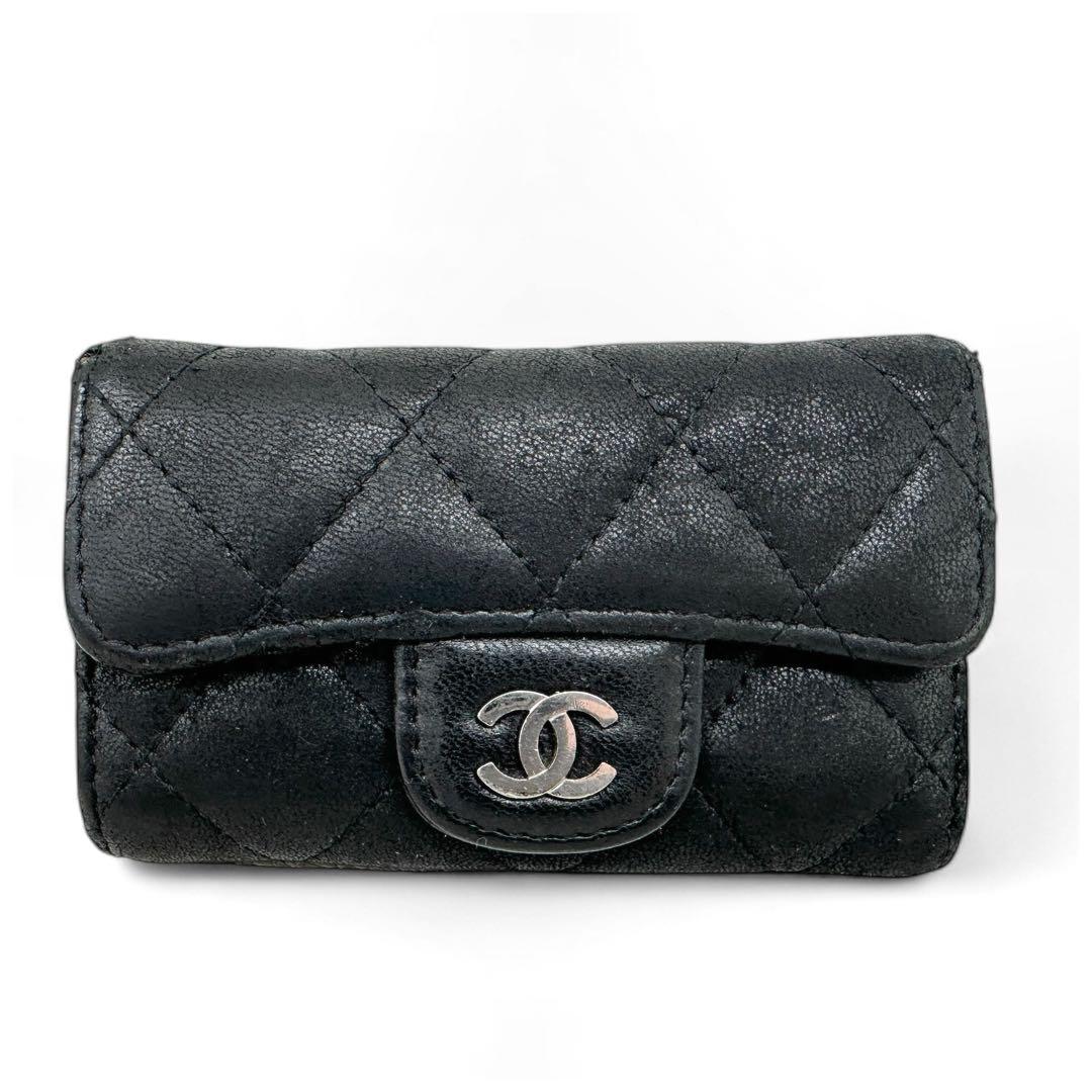 CHANEL マトラッセ ココマーク キーケース キルティング ブラック 黒