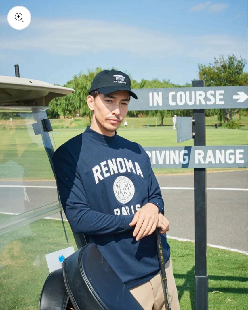 レノマゴルフ　カノコモックネックシャツ　L ブラック