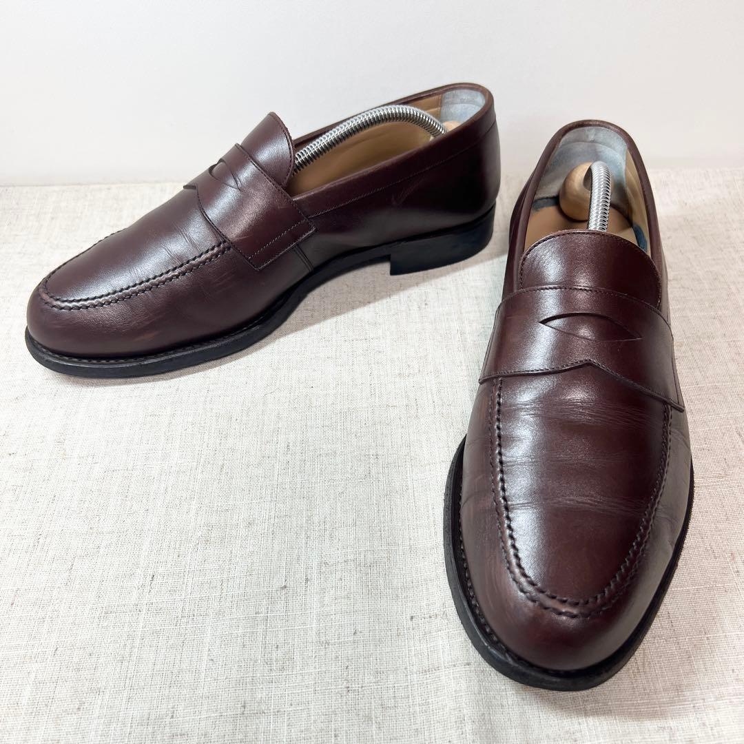 美品★スコッチグレイン ローファー ビジネスシューズ 本革 定番型 幅広