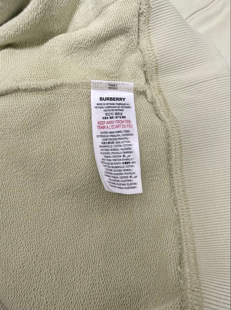 BURBERRY フード付きパーカー ライトグリーン