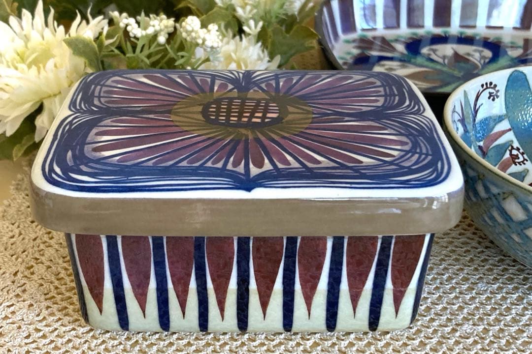 ロイヤルコペンハーゲン テネラ 紫の花バターボックス デンマーク製 1個