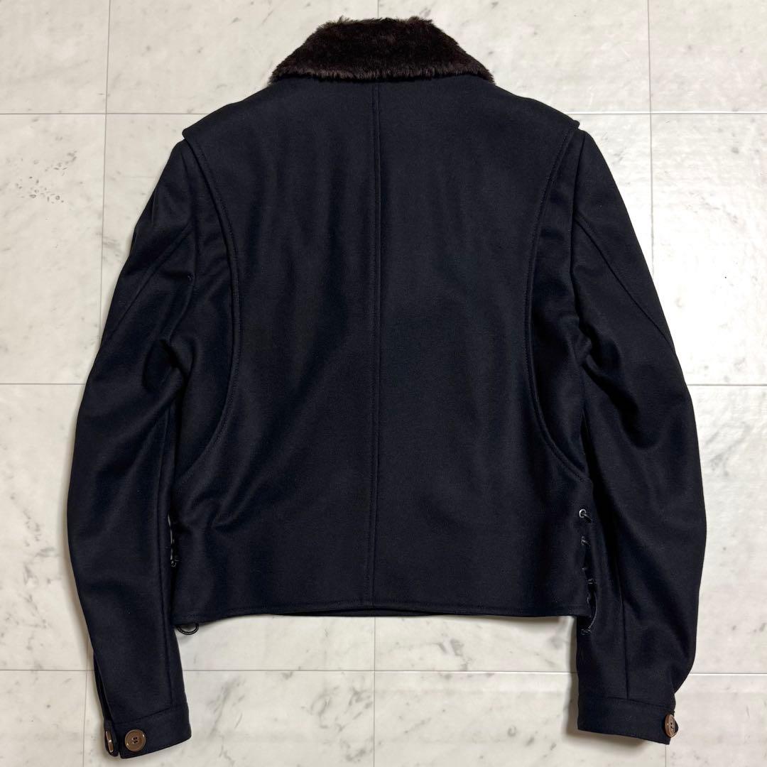 美品 ヴィヴィアンウエストウッド MAN メルトンライダースブルゾン 黒 44