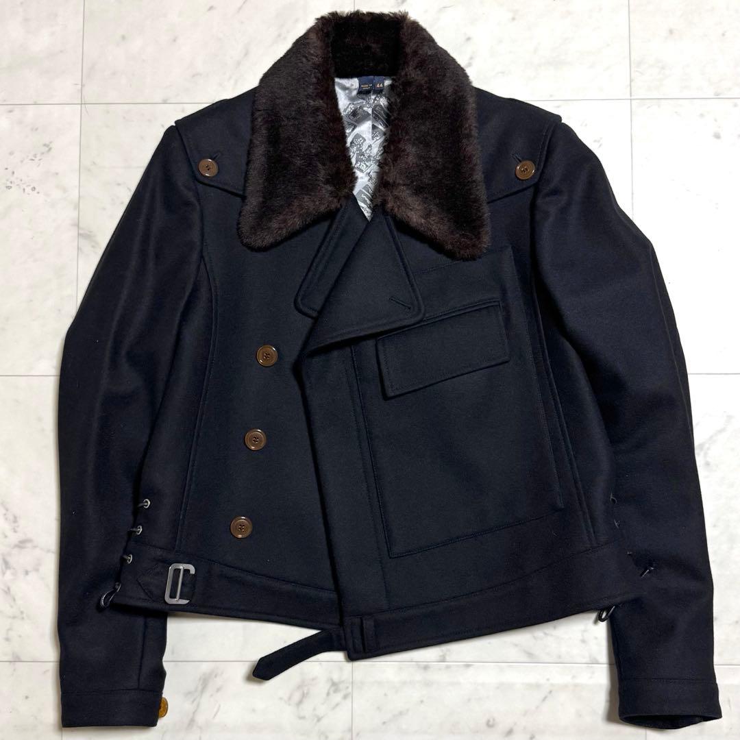 美品 ヴィヴィアンウエストウッド MAN メルトンライダースブルゾン 黒 44