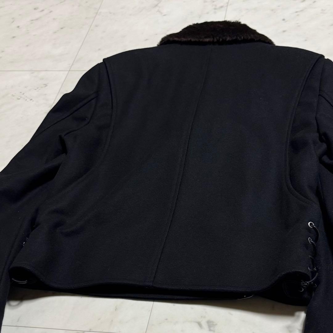 美品 ヴィヴィアンウエストウッド MAN メルトンライダースブルゾン 黒 44