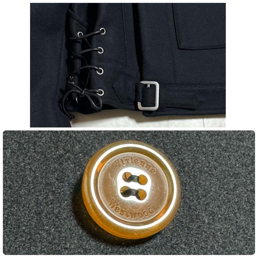 美品 ヴィヴィアンウエストウッド MAN メルトンライダースブルゾン 黒 44