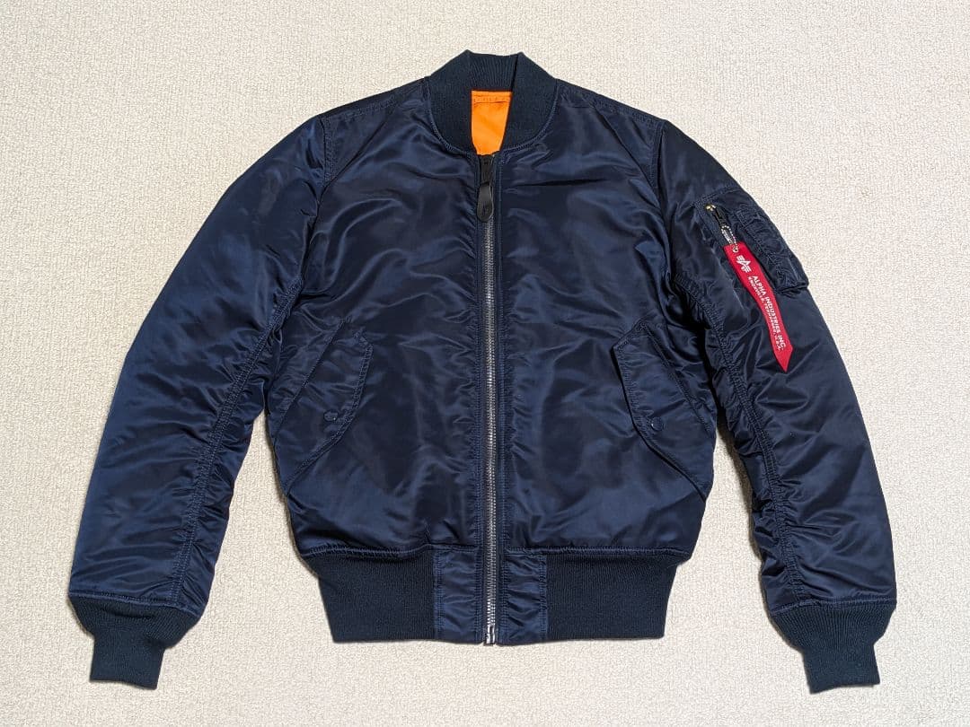 極美品 アルファインダストリーズ MA-1 紺フライトジャケット 空軍 米国古着