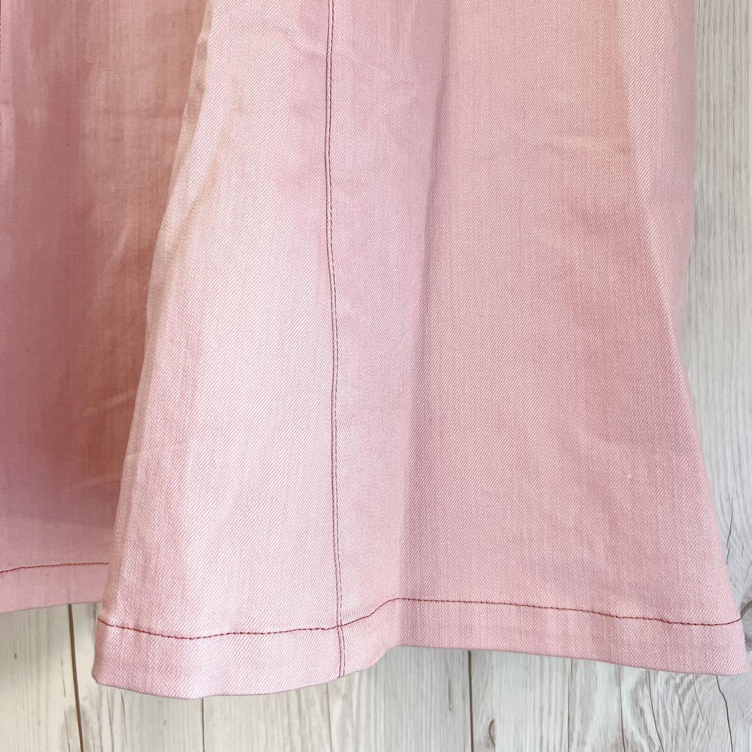 【マーリエルカセット】オーバーオール　スカート　大きめ　ピンク　ワンピース