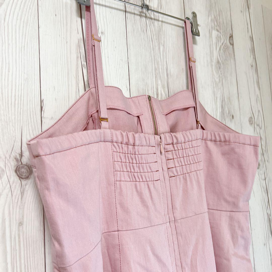 【マーリエルカセット】オーバーオール　スカート　大きめ　ピンク　ワンピース