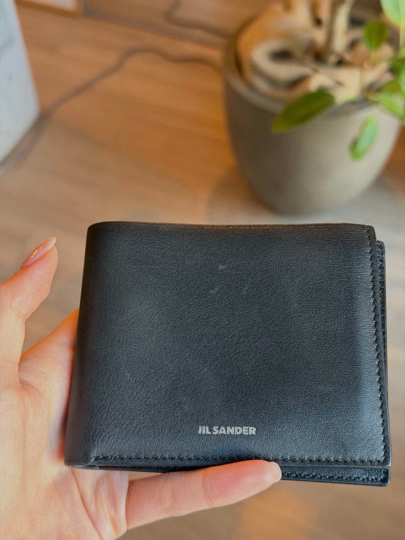 JIL SANDER 黒 二つ折り財布 保存袋付き