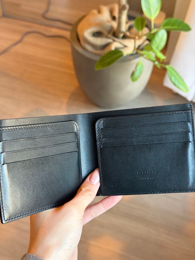 JIL SANDER 黒 二つ折り財布 保存袋付き