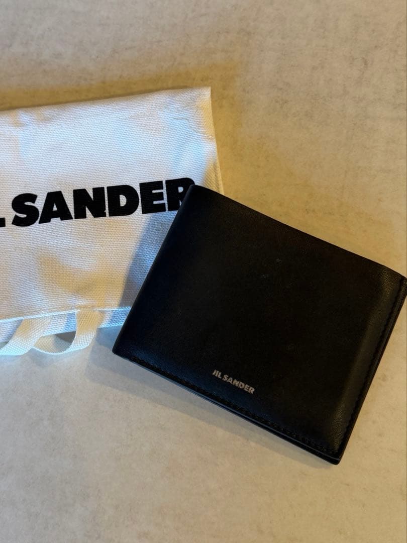 JIL SANDER 黒 二つ折り財布 保存袋付き