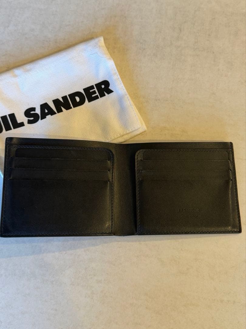 JIL SANDER 黒 二つ折り財布 保存袋付き