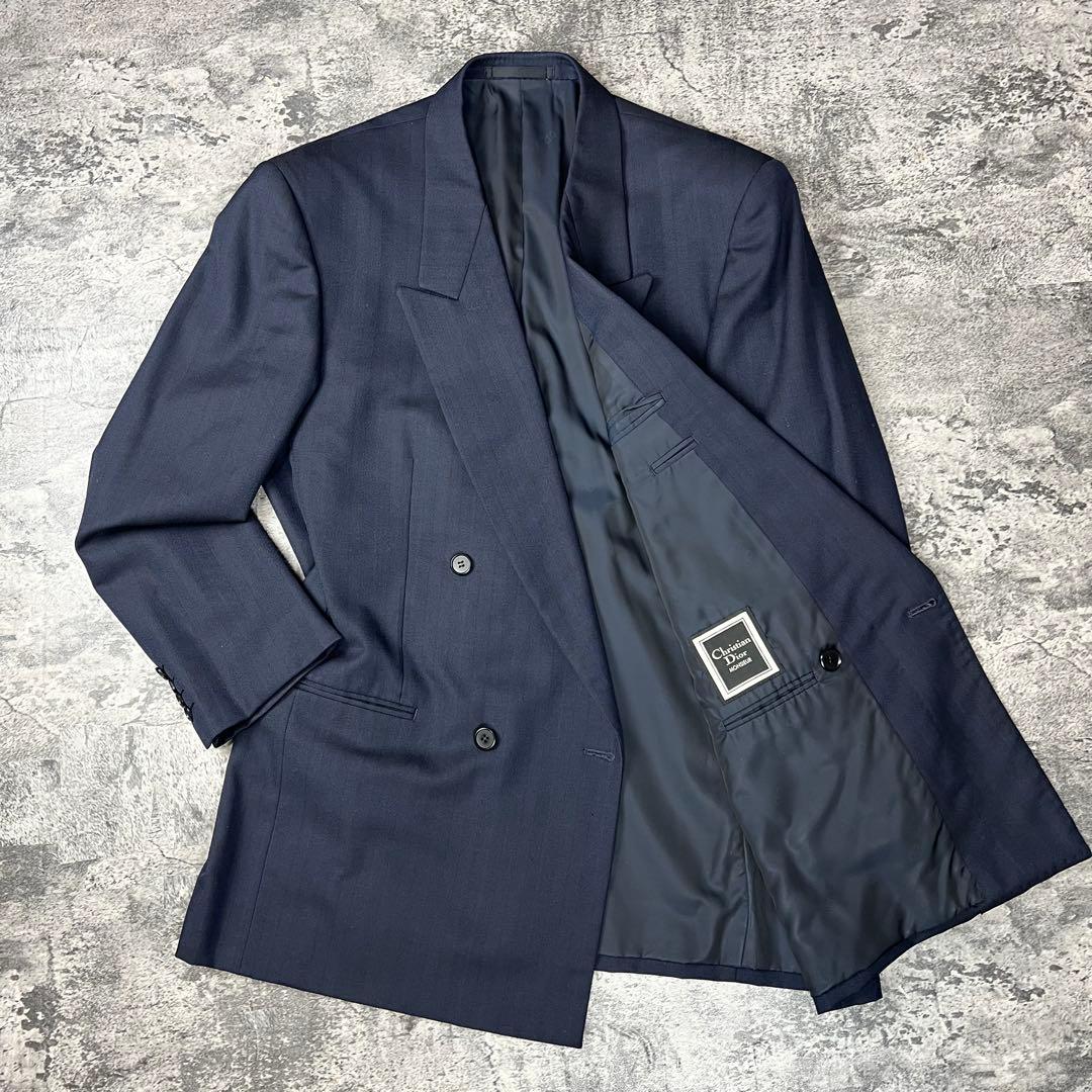 Christian Dior ダブルブレスト ウールジャケット ネイビー系
