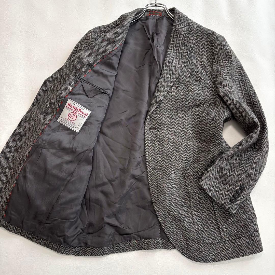 美品 ハリスツイード スタンリーブラッカー XL ミックス くるみ ジャケット