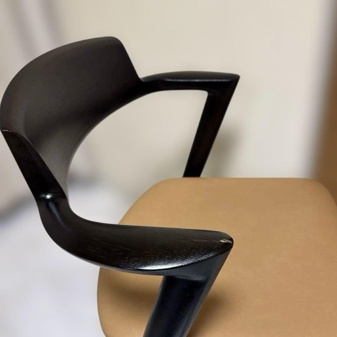 飛騨産業 SEOTO（セオト）飛騨家具 セミアームチェア　張り座 BK