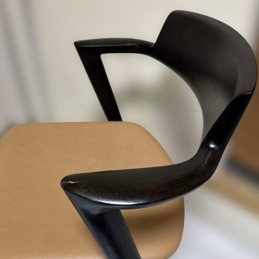 飛騨産業 SEOTO（セオト）飛騨家具 セミアームチェア　張り座 BK