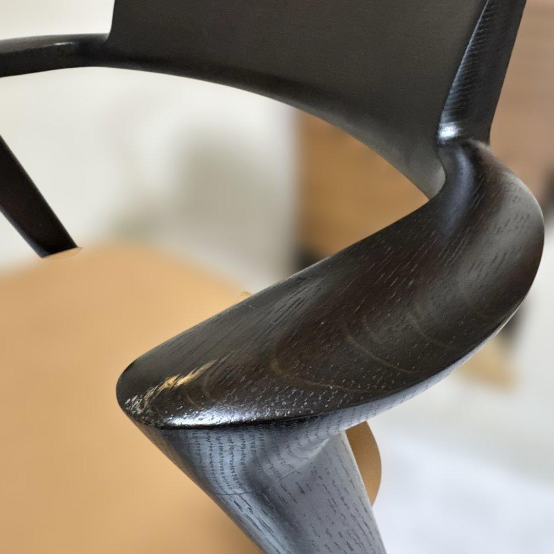 飛騨産業 SEOTO（セオト）飛騨家具 セミアームチェア　張り座 BK