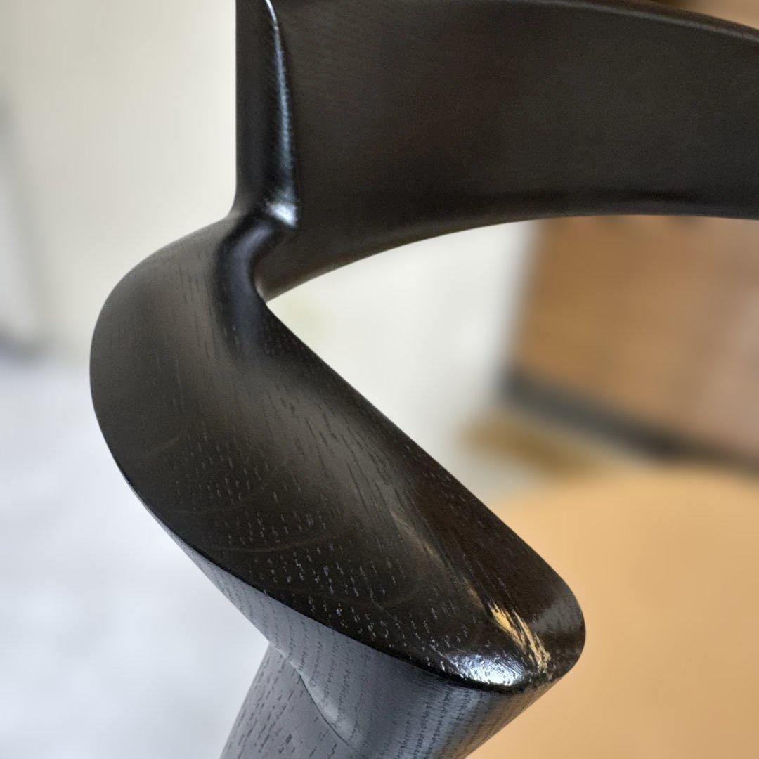 飛騨産業 SEOTO（セオト）飛騨家具 セミアームチェア　張り座 BK