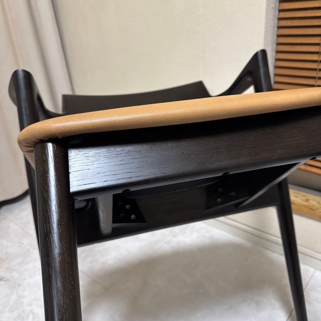 飛騨産業 SEOTO（セオト）飛騨家具 セミアームチェア　張り座 BK