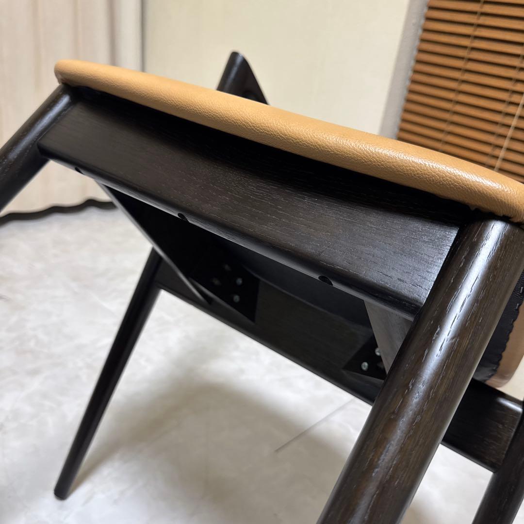 飛騨産業 SEOTO（セオト）飛騨家具 セミアームチェア　張り座 BK