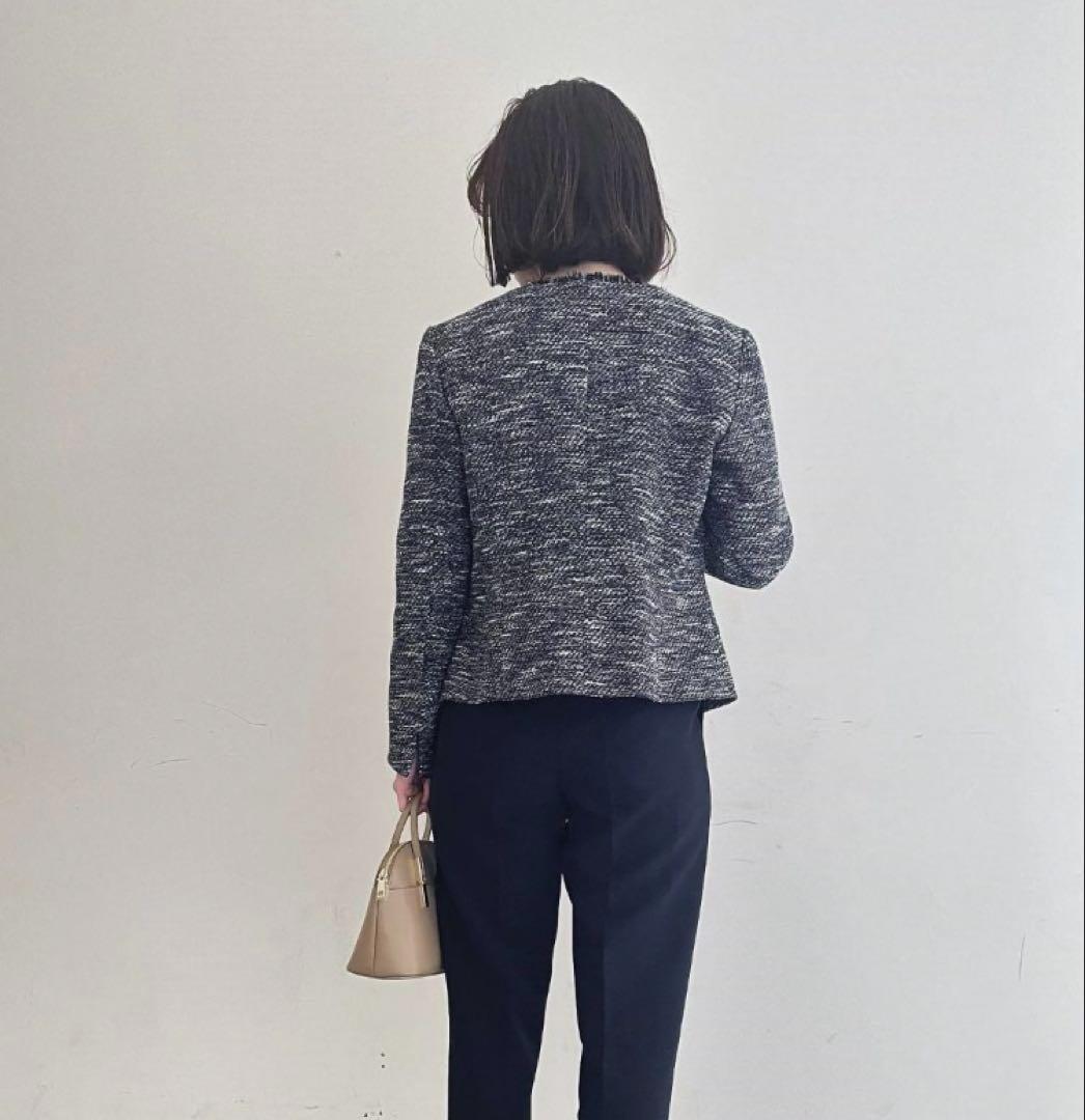 新品タグ無◯グリーンレーベルリラクシング ラメツイード ジャケット ネイビー