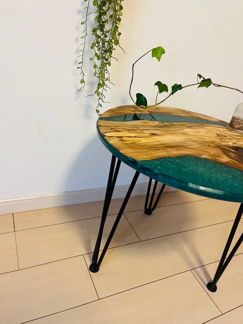 レジンテーブル　サイドテーブル　コーヒーテーブル　ソファテーブル