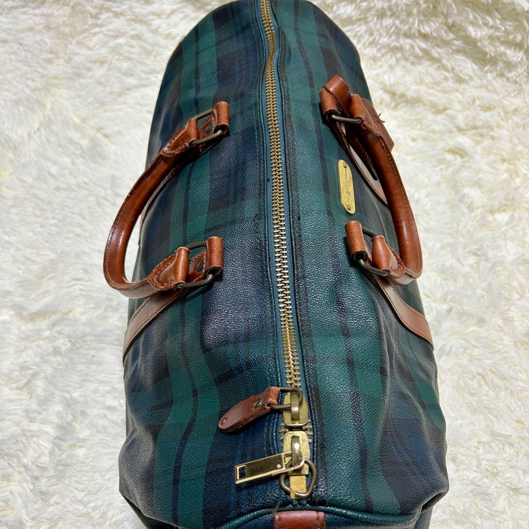 価格交渉歓迎⭐️ ポロラルフローレン　ボストンバッグ　タータンチェック　レザー　革