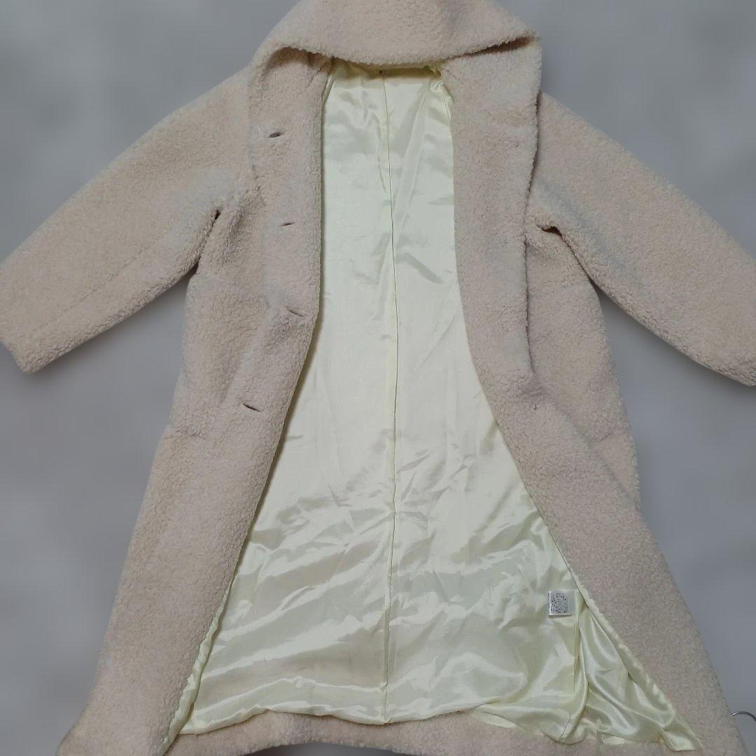 しろみ【美品】yori スイートボアフードロングコート　38