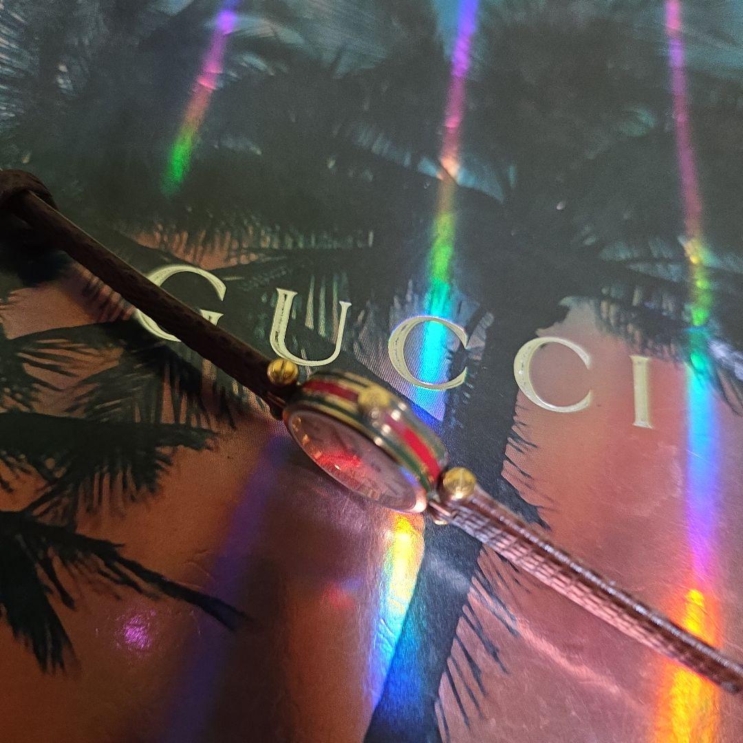 ⭐【美品レア】グッチヴィンテージシェリーラインホワイトフェイス腕時計(稼働品)