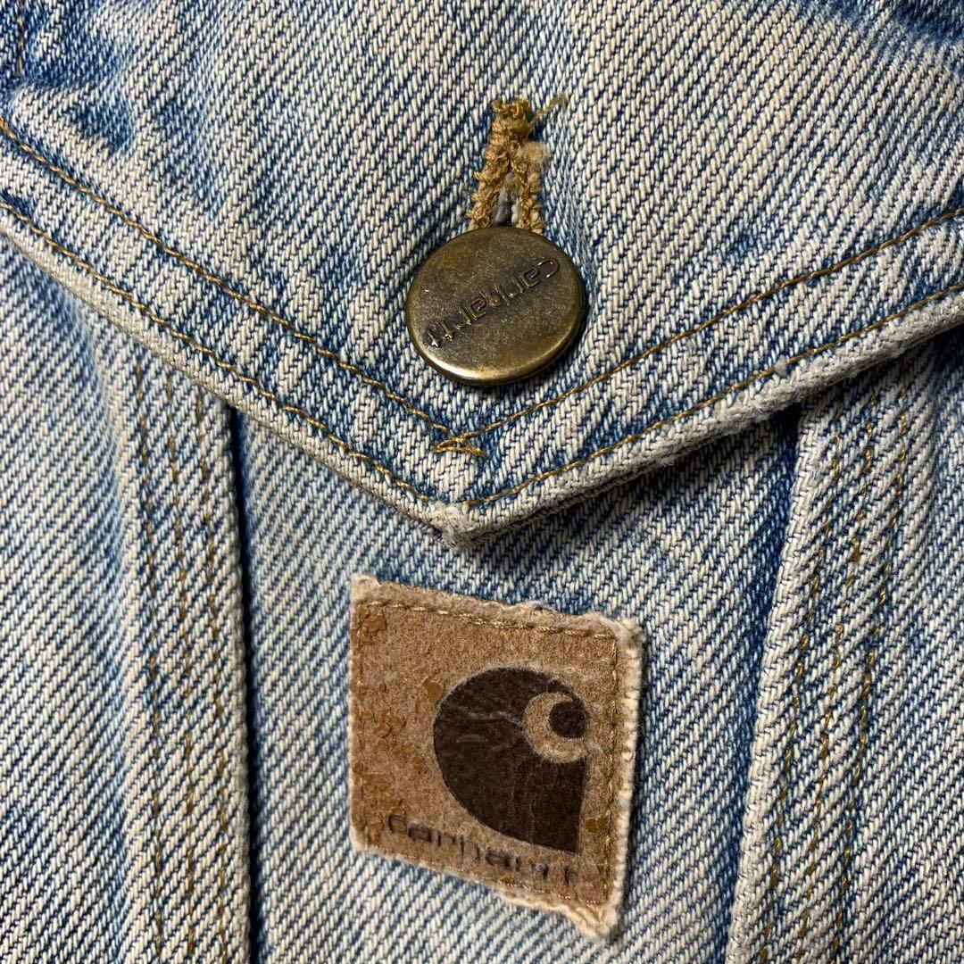 80s USA製 carhartt ブランケット付きデニムジャケット 2XL