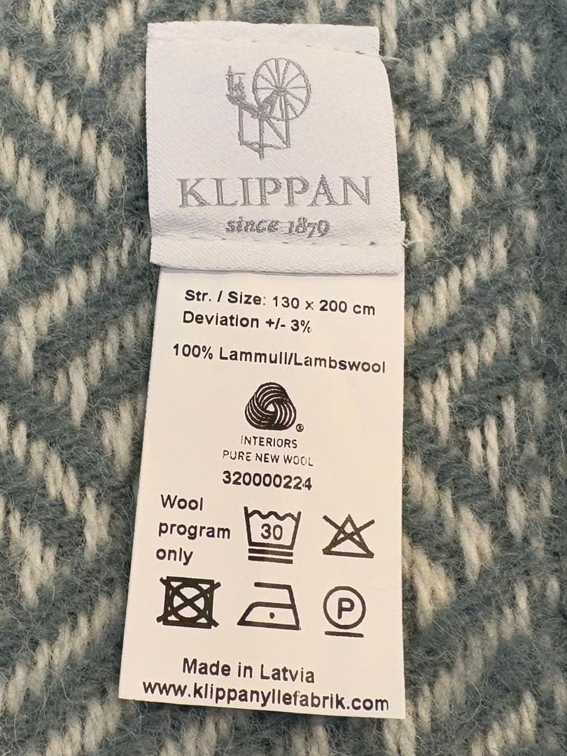 クリッパン KLIPPAN ブランケット ラムウール100％スローケット 未使用