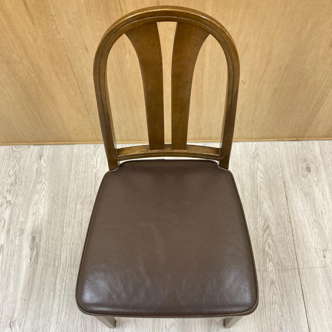 【飛騨産業】HIDA キツツキ　ダイニングチェア　椅子　革張り　B