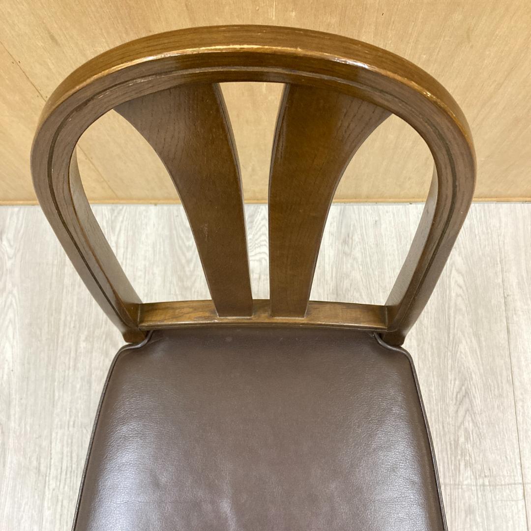 【飛騨産業】HIDA キツツキ　ダイニングチェア　椅子　革張り　B