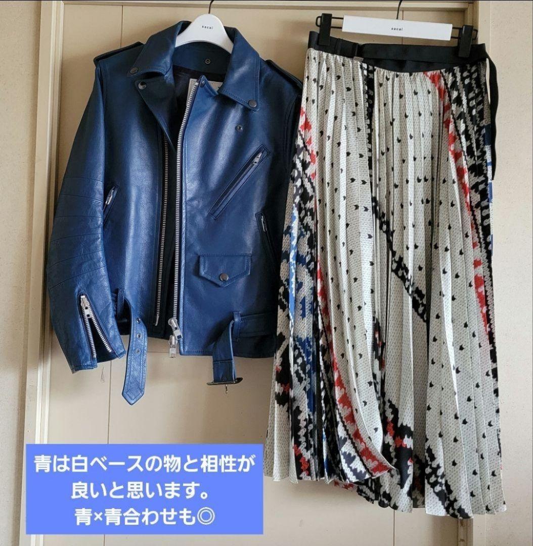 sacai 超レア！牛革 レザー ライダースジャケット