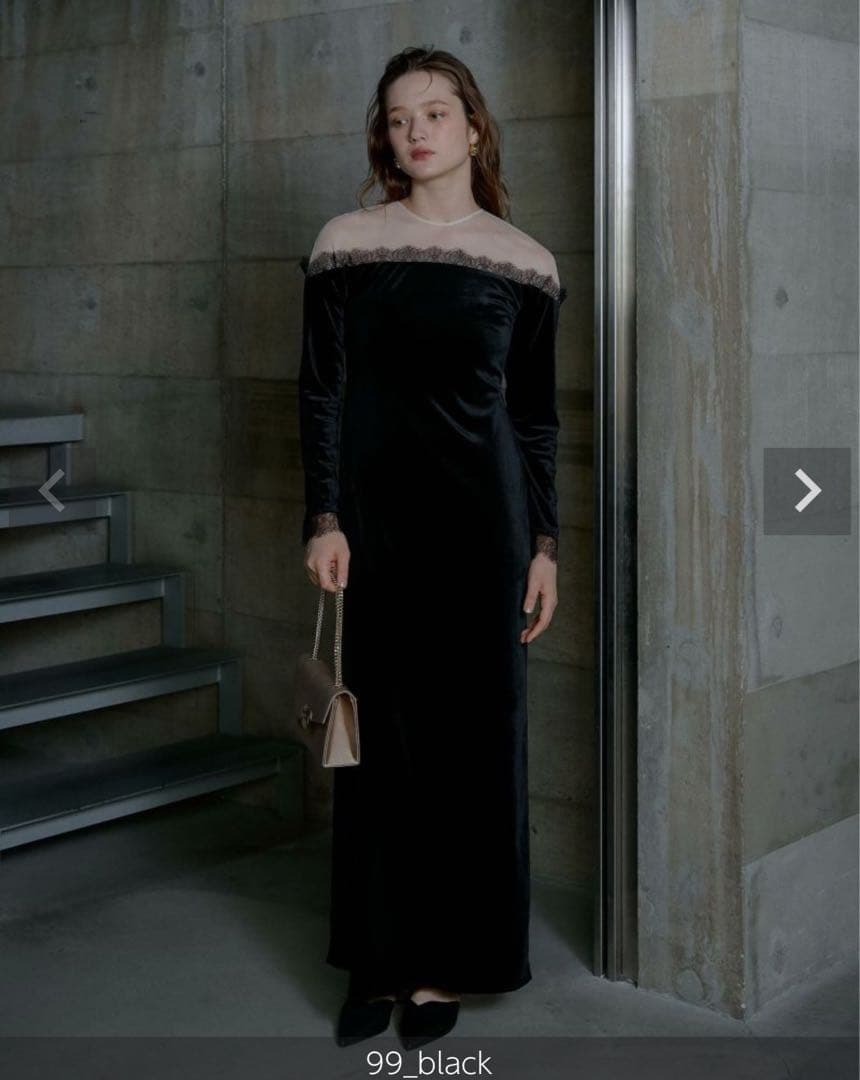 ワンピース Ladylike velour dress