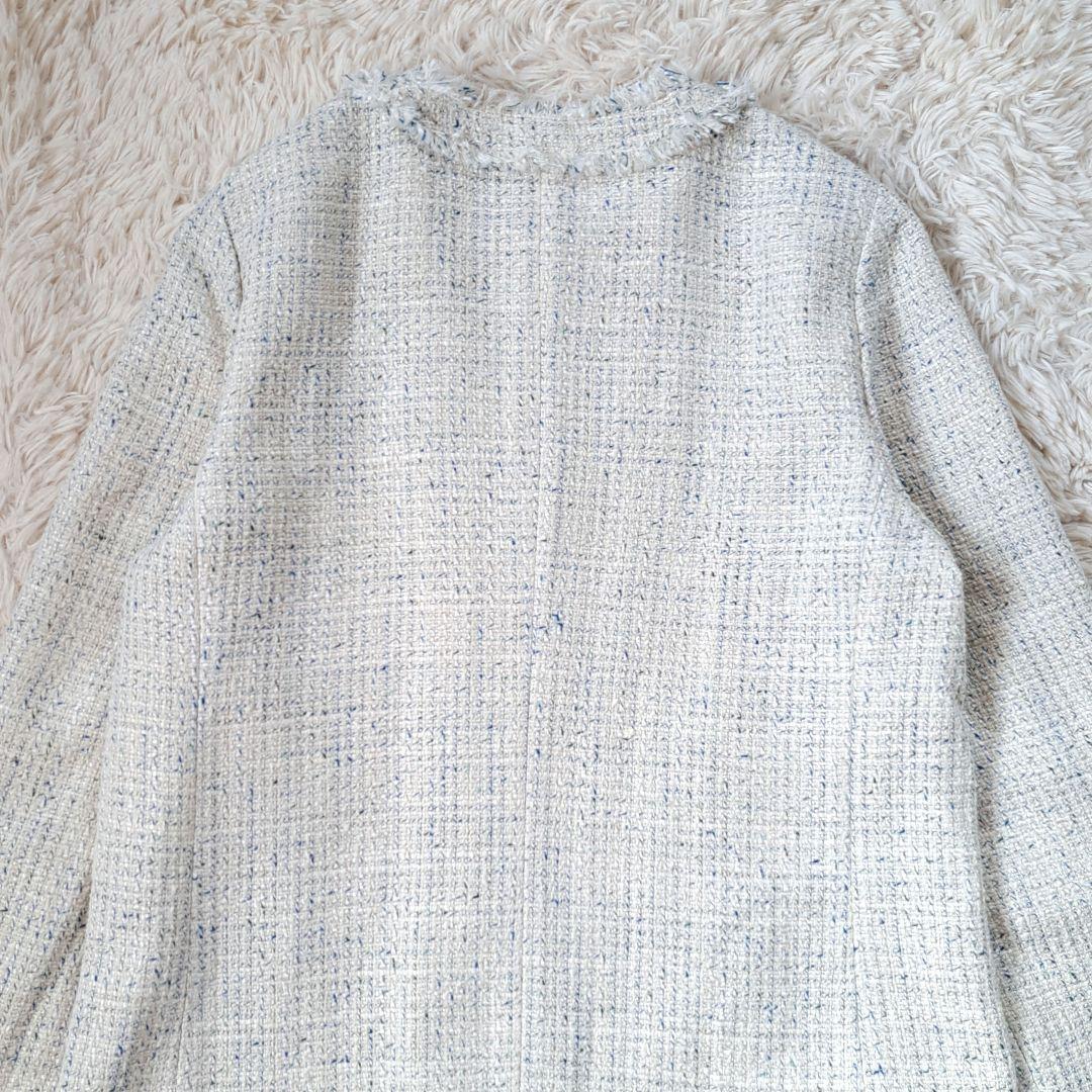 新品タグ付 定価3万 マカフィー ノーカラーツイードジャケット 金ボタン 日本製