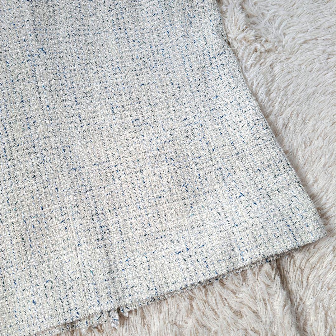 新品タグ付 定価3万 マカフィー ノーカラーツイードジャケット 金ボタン 日本製