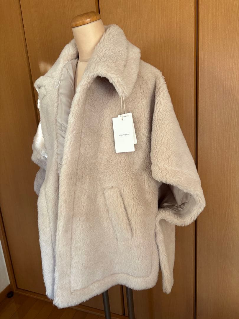 ★新品★12/21までのお値下げ★ ベアポンチョ アルパカ素材 テディ ケープ