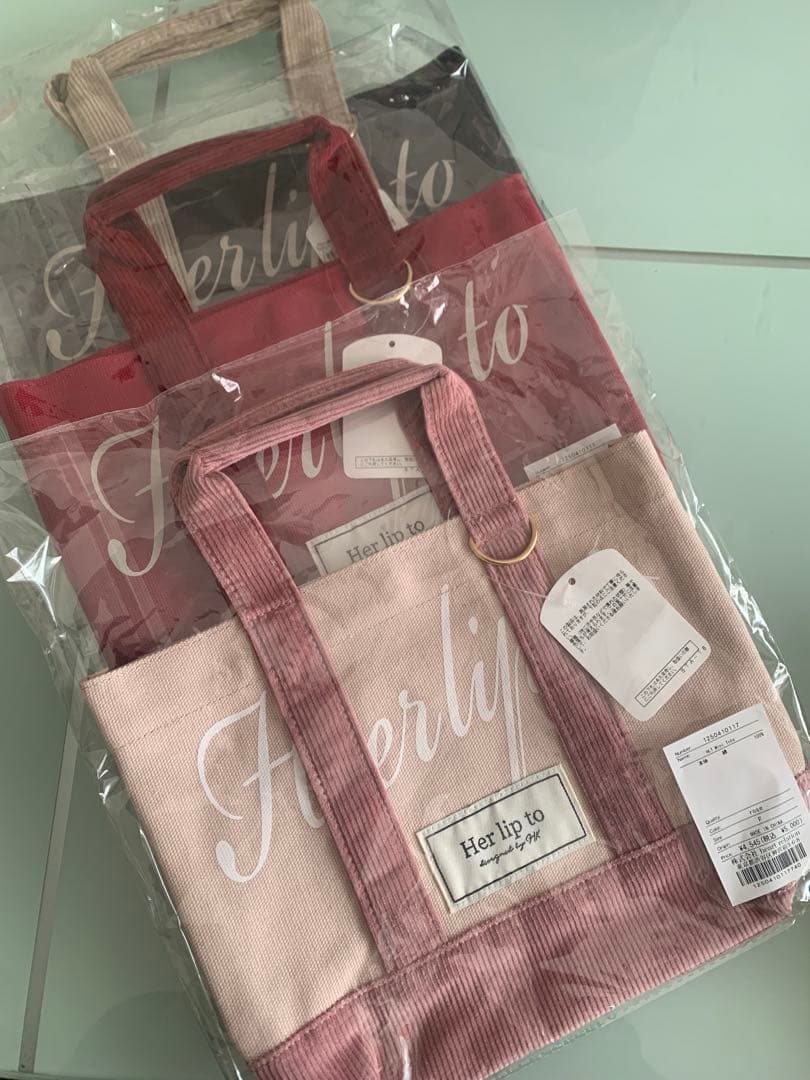 ラスト新品正規品タグ付herlipto mini tote限定トートバッグピンク