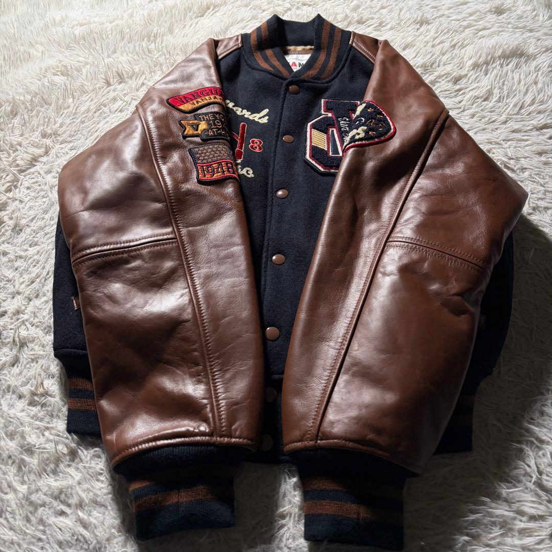 極美品✨VAN JACKET スタジャン　袖レザー　アーチロゴ　ワッペン　L