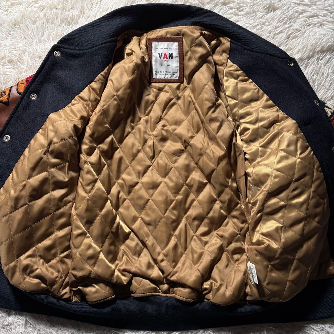 極美品✨VAN JACKET スタジャン　袖レザー　アーチロゴ　ワッペン　L