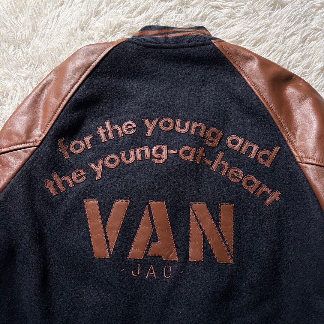 極美品✨VAN JACKET スタジャン　袖レザー　アーチロゴ　ワッペン　L