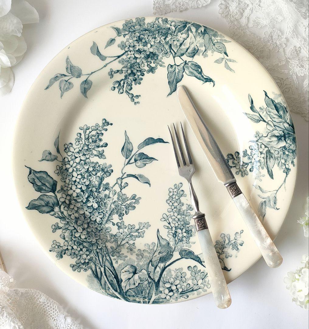 希少　美品　ジアン　LILAS 　平皿A　フランスアンティーク