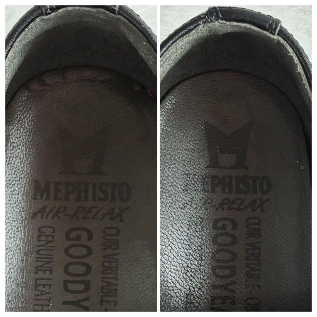 メフィスト mephisto レザー シューズ レースアップ 黒 ブラック