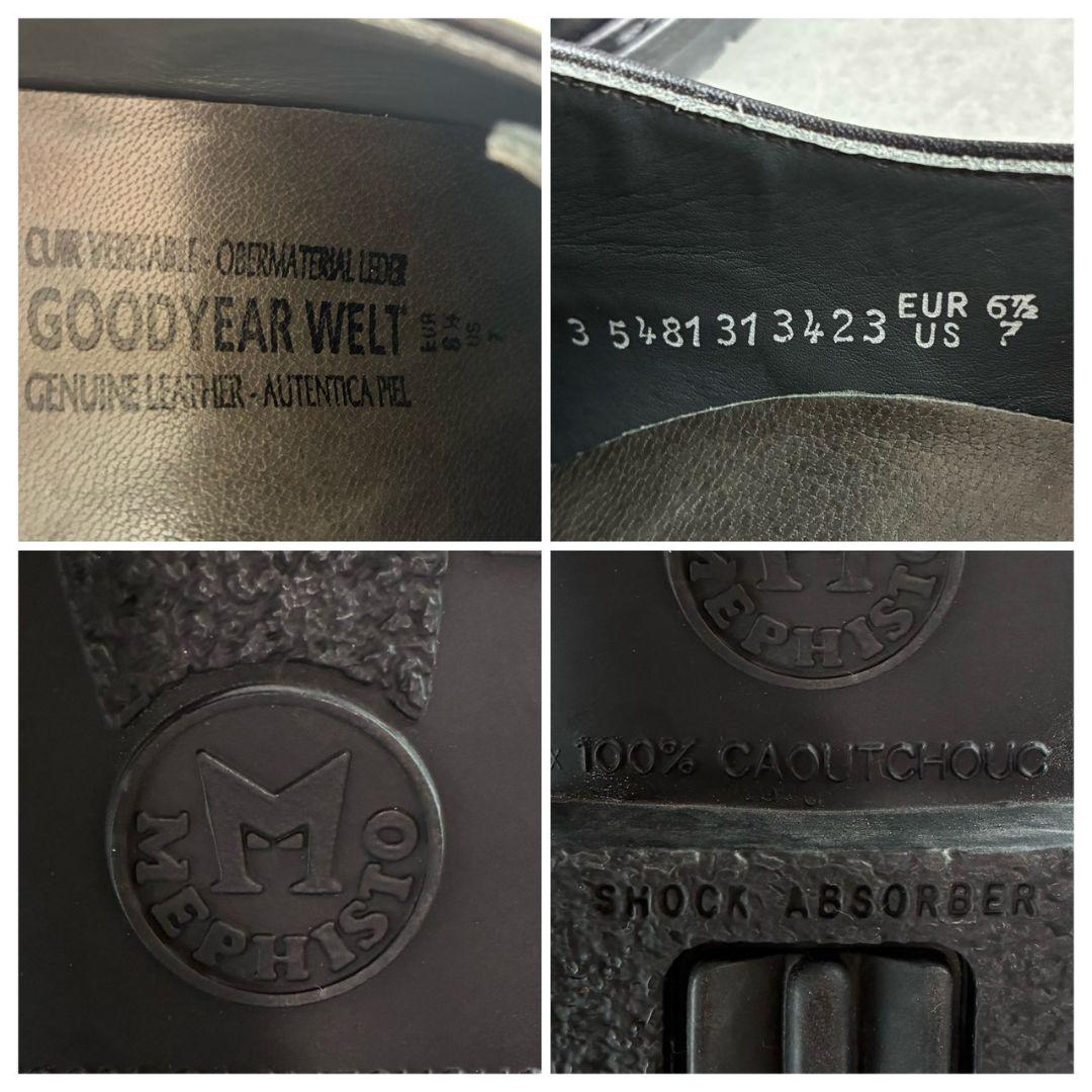 メフィスト mephisto レザー シューズ レースアップ 黒 ブラック