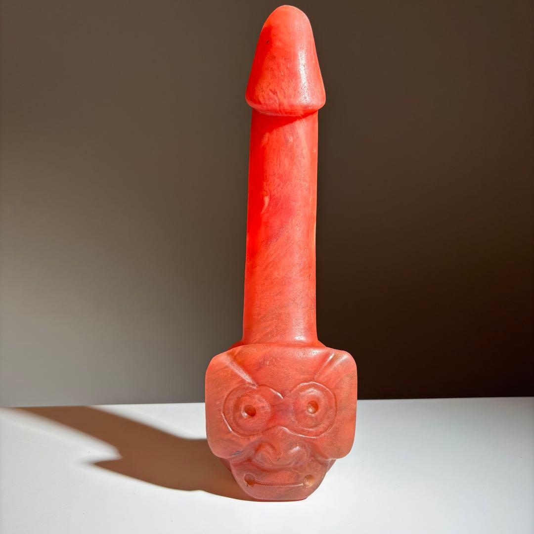 天然石で作られた顔のついた男根 プリミティブ　珍品 子宝 彫刻 子宝 縁起物