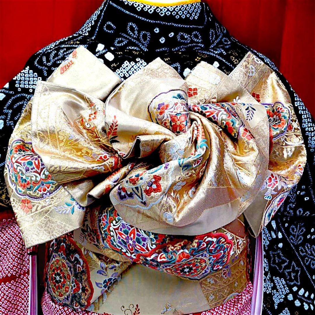 極上品♥憧れの総絞り本鹿子♥最終価格！♦振袖単品販売♥金駒♥鉄板人気の紅白黒