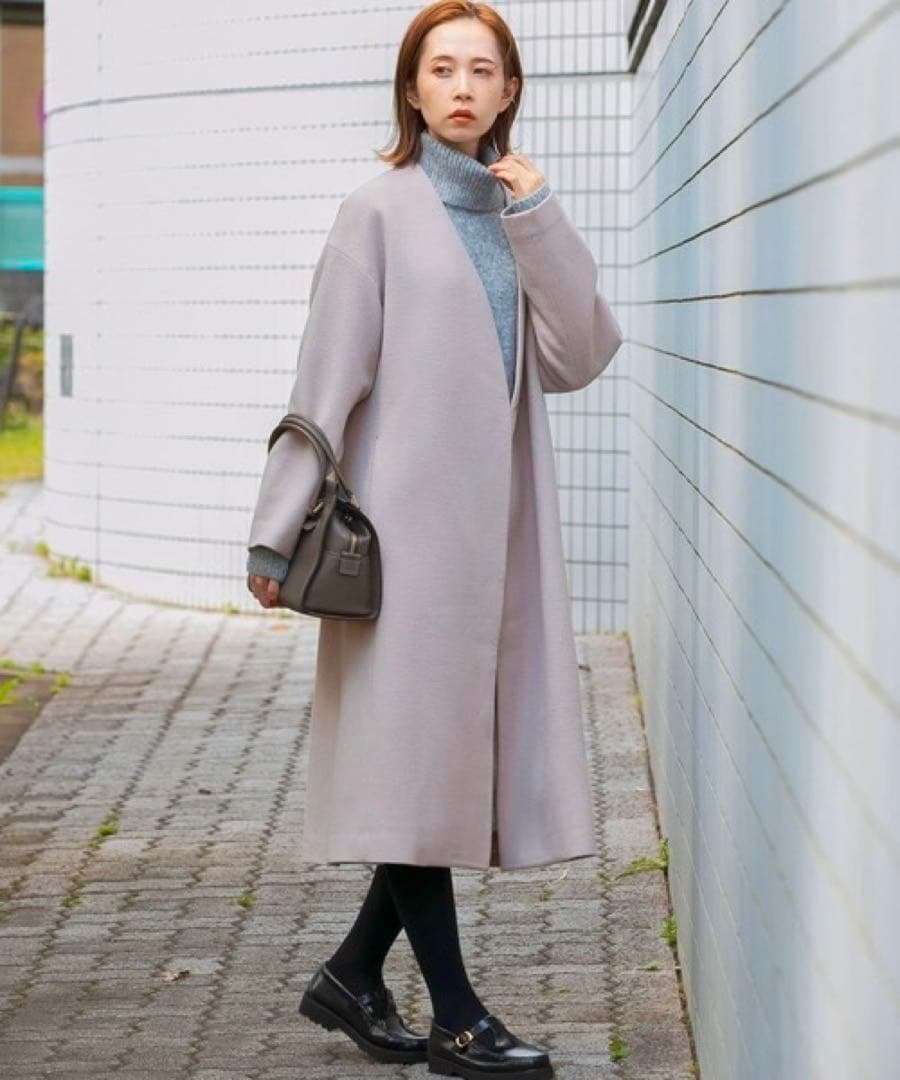 新品◾️アーバンリサーチロッソ　ビーバーVネックノーカラーコートROSSO