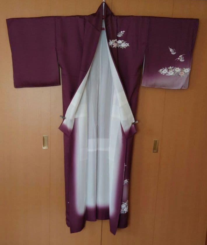 さくら【新品未使用極美品】訪問着フルセット　正絹袷　草花花籠文様　六通袋帯