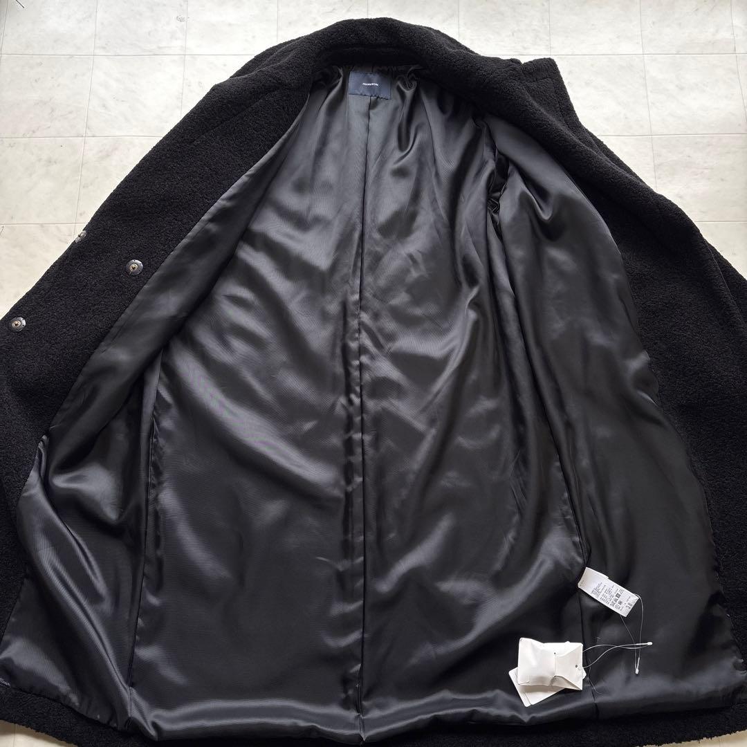 フレームワーク ウールブレンドボアコート 黒 ブラック モコモコ アウタ38